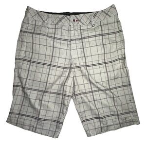 O'Neill Men's Hybrid Shorts Size 30 Gray Plaid Board Shorts Surf Beach Skate‎